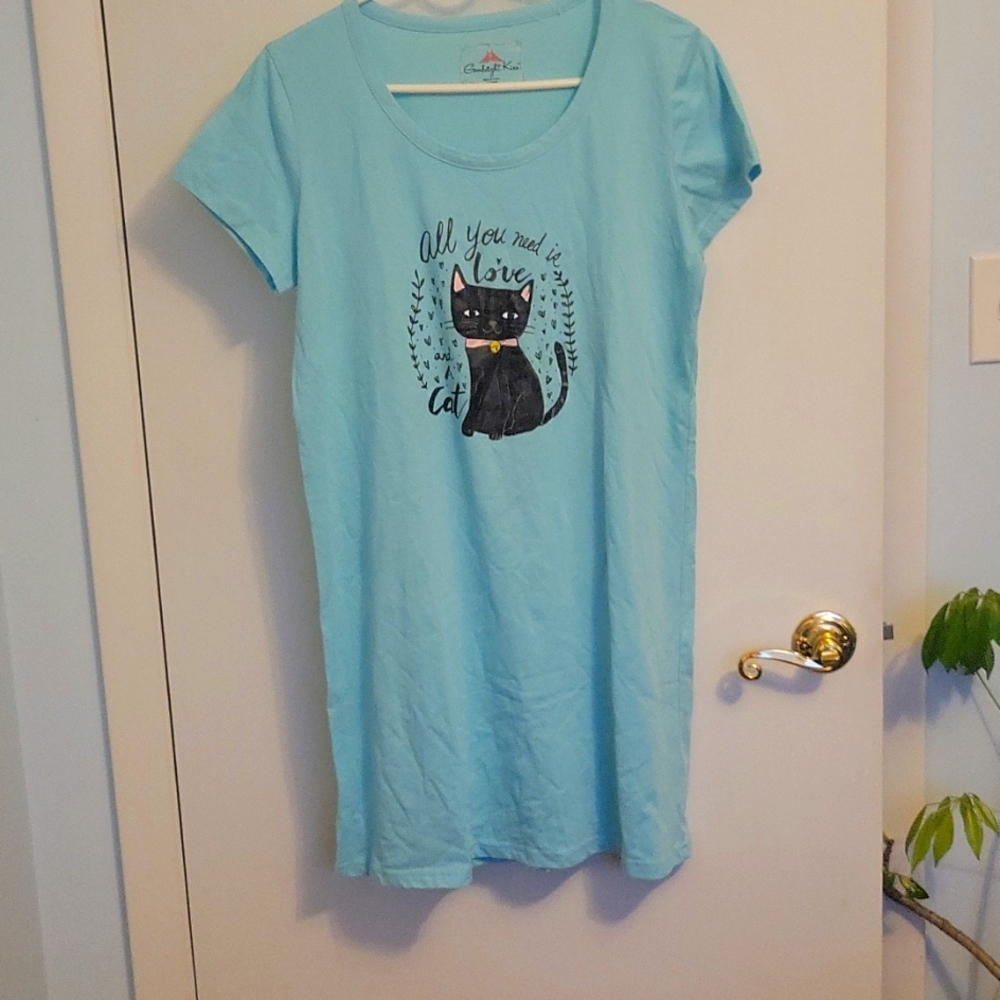 Goodnight Kiss, black cat nightie